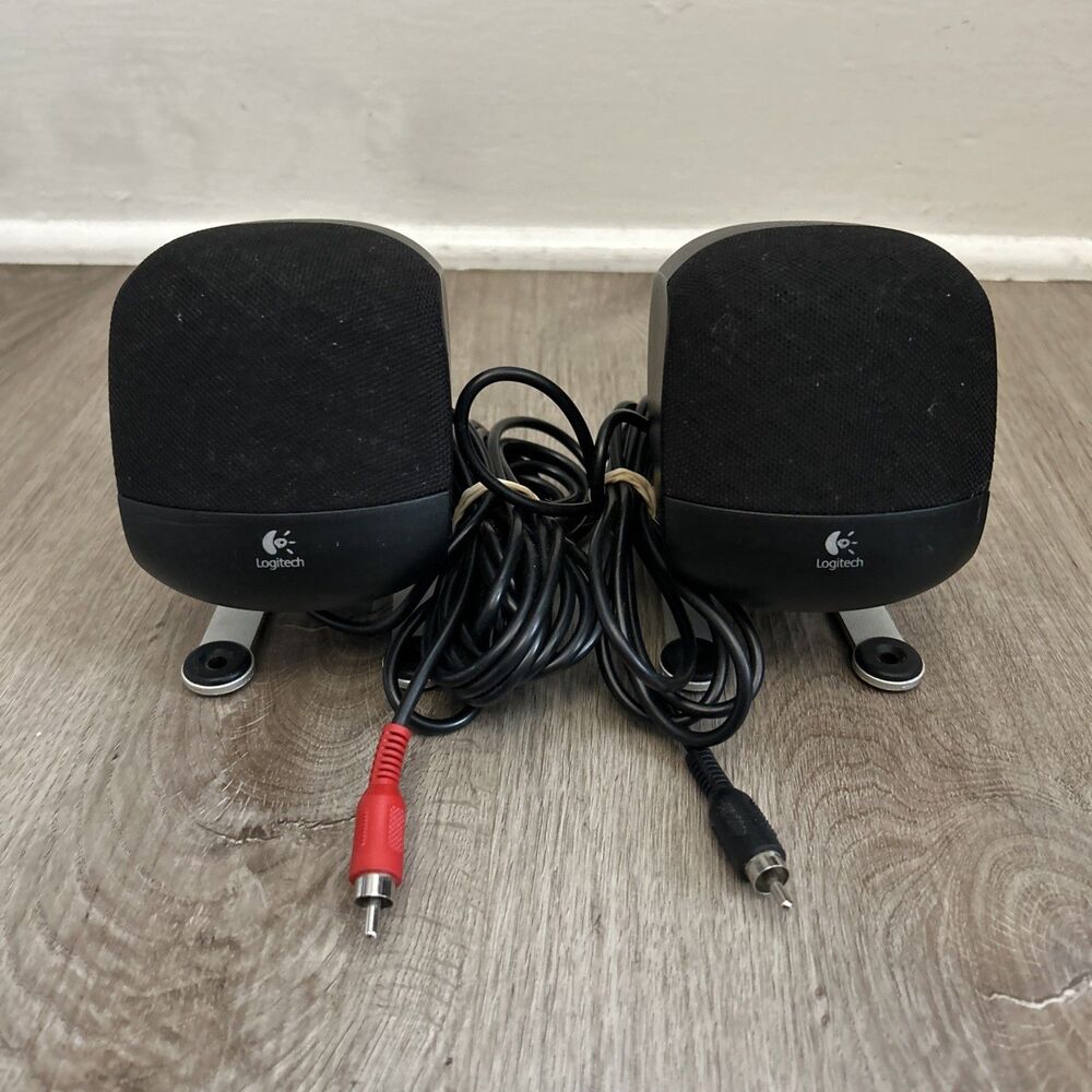 Logitech Z-640 Computer Satellite Speakers Red Black Right Pair Wired Tested